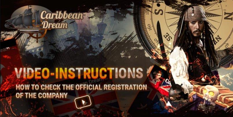 Caribbean-Dream.biz — Видео-инструкции по как проверить официальную регистрацию.